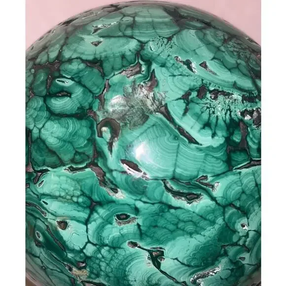 Malachite Quartz Ball Hand Carved polished Crystal Reiki Chakra Meditation 4.3Lb - Picture 3 of 11